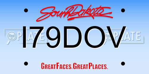 I79DOV South Dakota License Plate