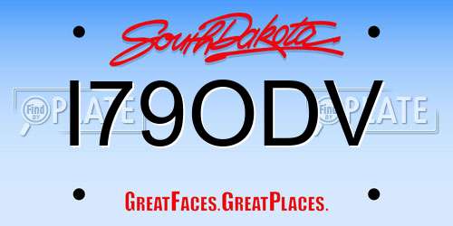 I79ODV South Dakota License Plate