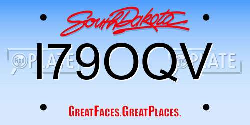 I79OQV South Dakota License Plate