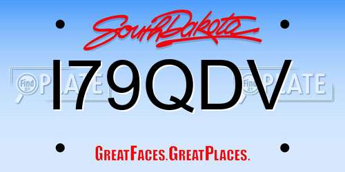 I79QDV South Dakota License Plate