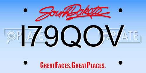 I79QOV South Dakota License Plate