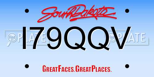 I79QQV South Dakota License Plate