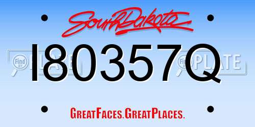I80357Q South Dakota License Plate