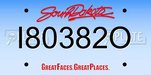 I80382O South Dakota License Plate