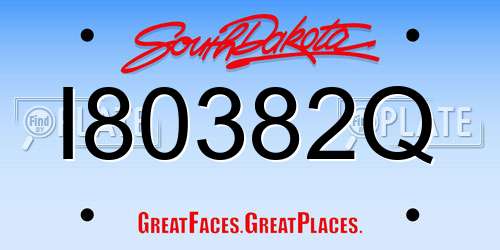 I80382Q South Dakota License Plate