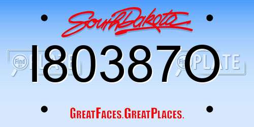 I80387O South Dakota License Plate