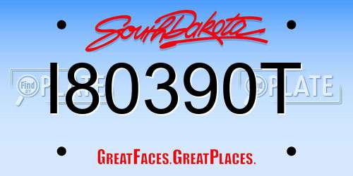 I80390T South Dakota License Plate
