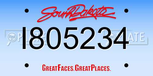 I805234 South Dakota License Plate