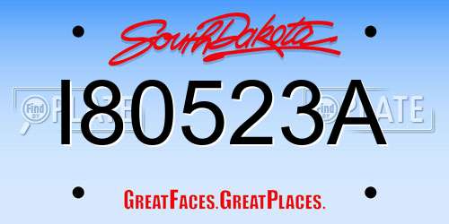 I80523A South Dakota License Plate
