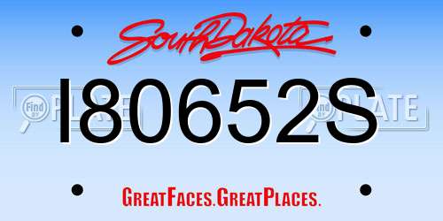 I80652S South Dakota License Plate
