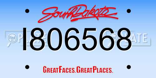 I806568 South Dakota License Plate