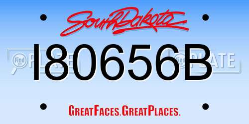I80656B South Dakota License Plate