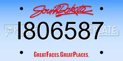 I806587 South Dakota License Plate