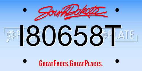 I80658T South Dakota License Plate