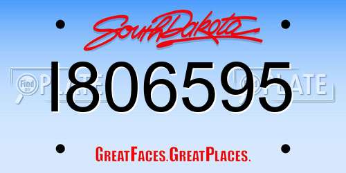 I806595 South Dakota License Plate