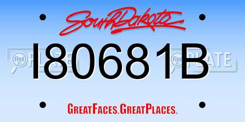 I80681B South Dakota License Plate