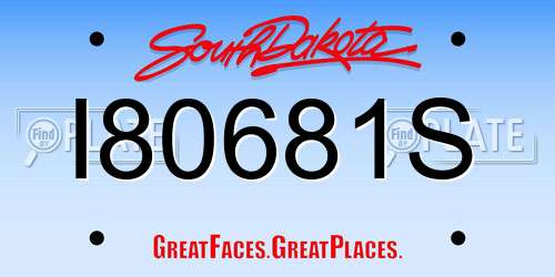 I80681S South Dakota License Plate