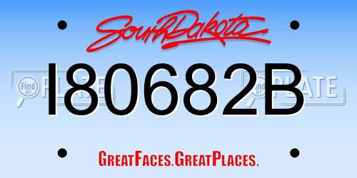 I80682B South Dakota License Plate