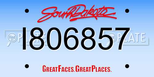I806857 South Dakota License Plate