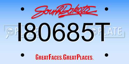 I80685T South Dakota License Plate