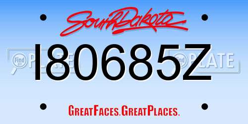 I80685Z South Dakota License Plate