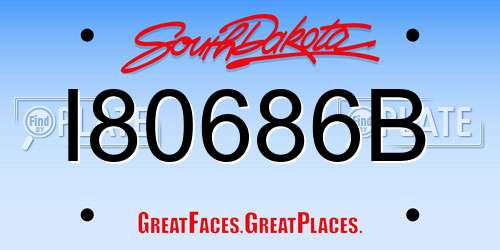 I80686B South Dakota License Plate