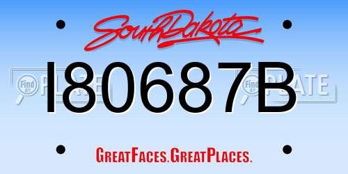 I80687B South Dakota License Plate