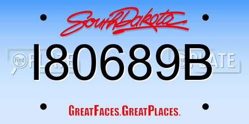 I80689B South Dakota License Plate
