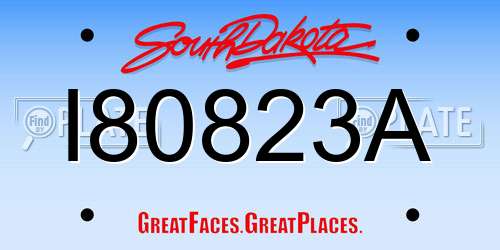 I80823A South Dakota License Plate