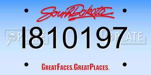 I810197 South Dakota License Plate