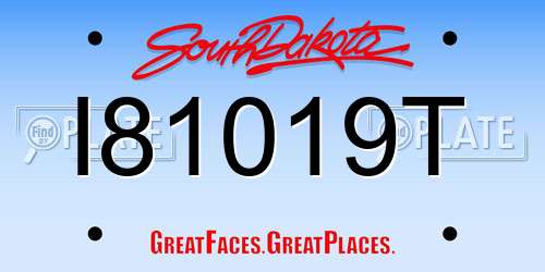 I81019T South Dakota License Plate