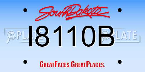 I8110B South Dakota License Plate