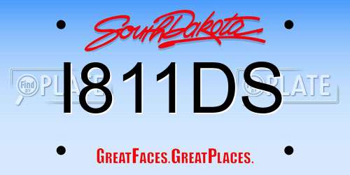 I811DS South Dakota License Plate