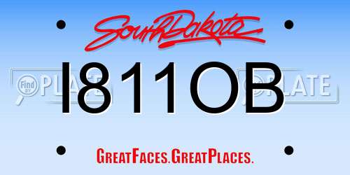 I811OB South Dakota License Plate