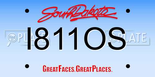 I811OS South Dakota License Plate