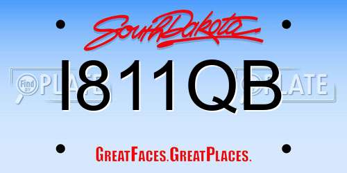 I811QB South Dakota License Plate