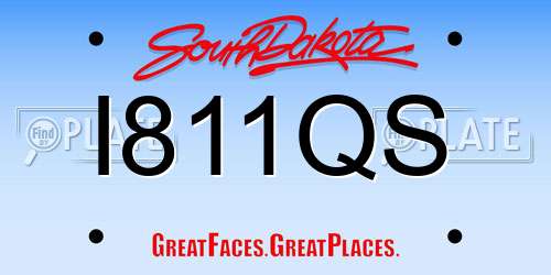 I811QS South Dakota License Plate
