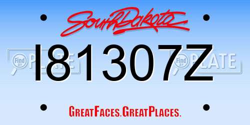 I81307Z South Dakota License Plate