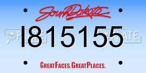 I815155 South Dakota License Plate