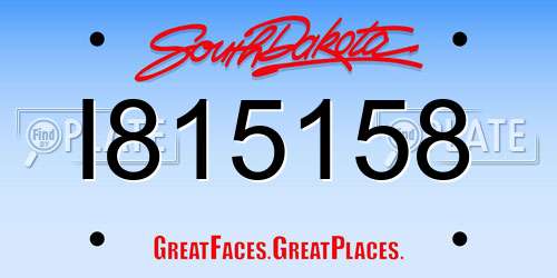 I815158 South Dakota License Plate