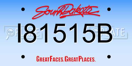 I81515B South Dakota License Plate