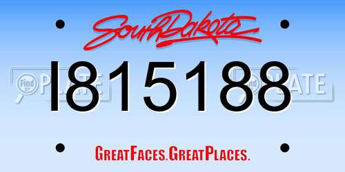 I815188 South Dakota License Plate
