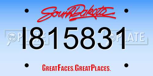 I815831 South Dakota License Plate