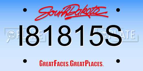 I81815S South Dakota License Plate