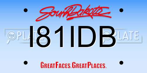 I81IDB South Dakota License Plate