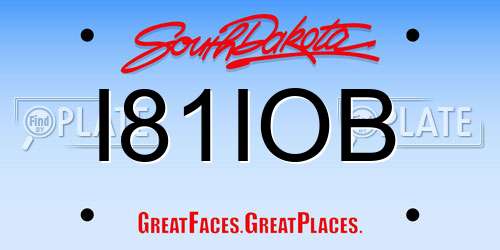 I81IOB South Dakota License Plate
