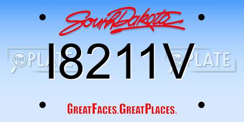 I8211V South Dakota License Plate