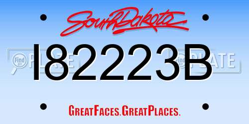 I82223B South Dakota License Plate