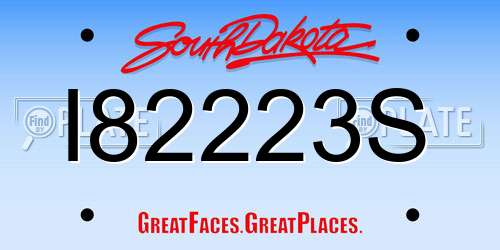 I82223S South Dakota License Plate