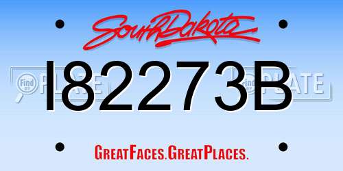 I82273B South Dakota License Plate